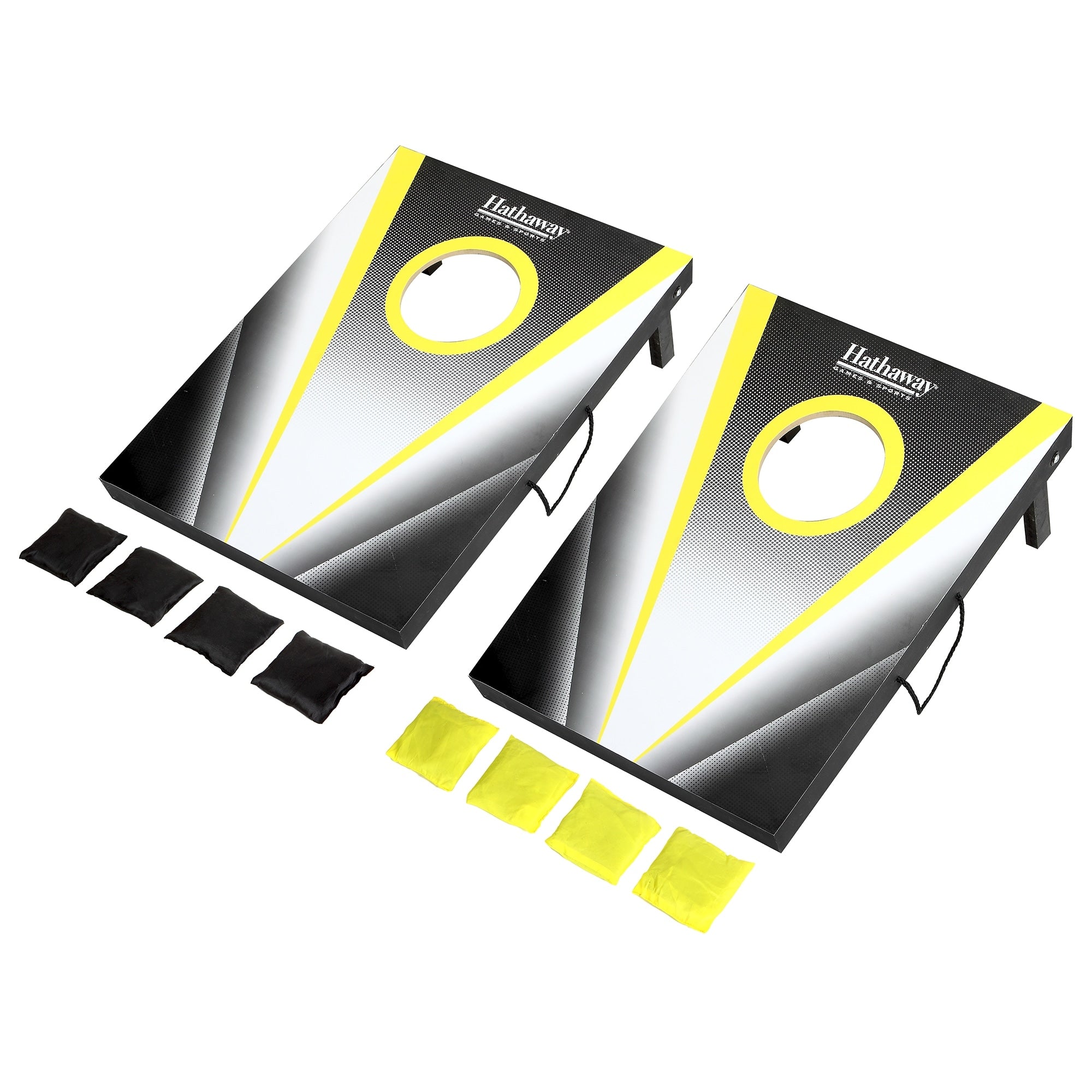 Compact Cornhole Bean Bag Toss Game Set Black