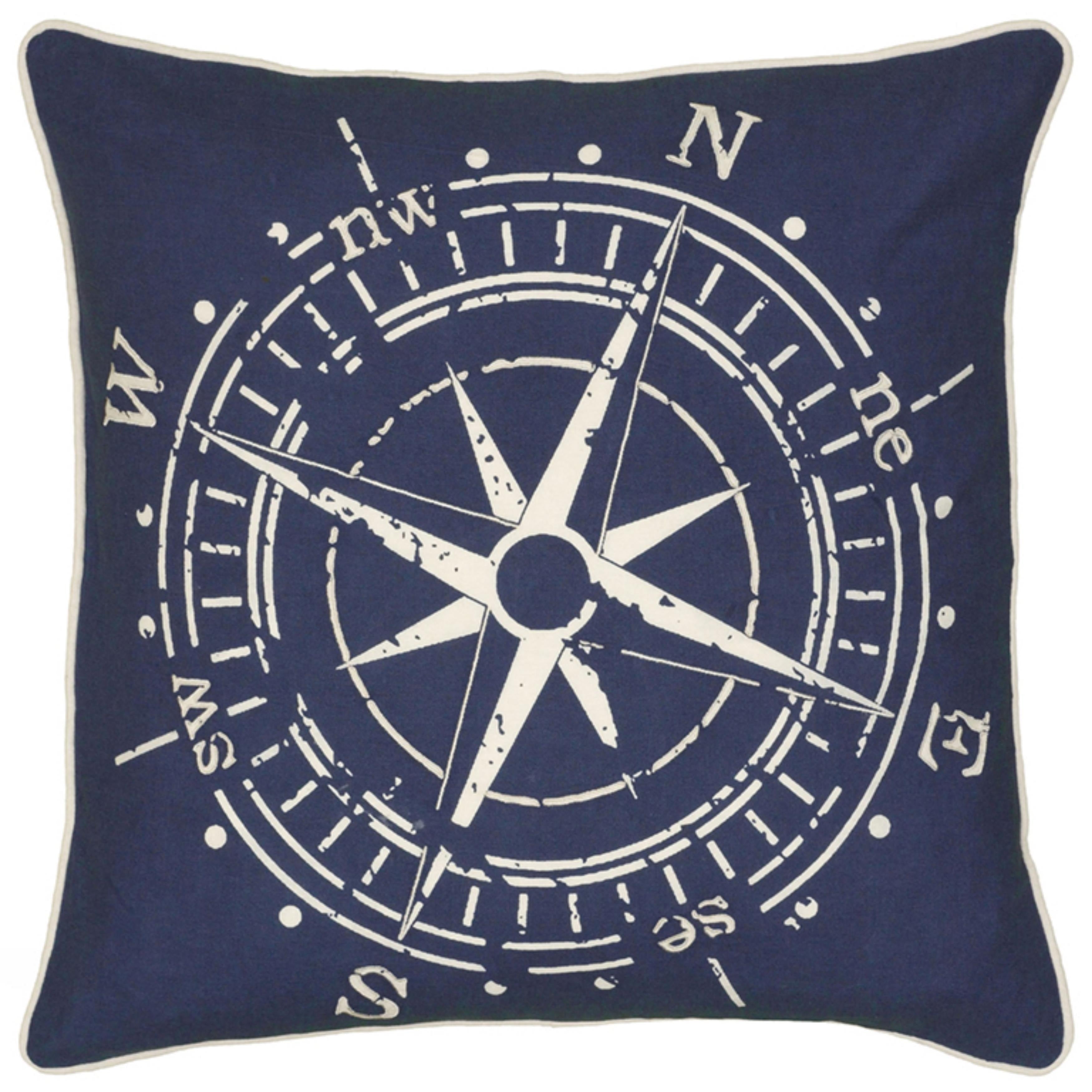 Rizzy Home Compass Print Pattern 18 Inch Decorative Throw Pillow