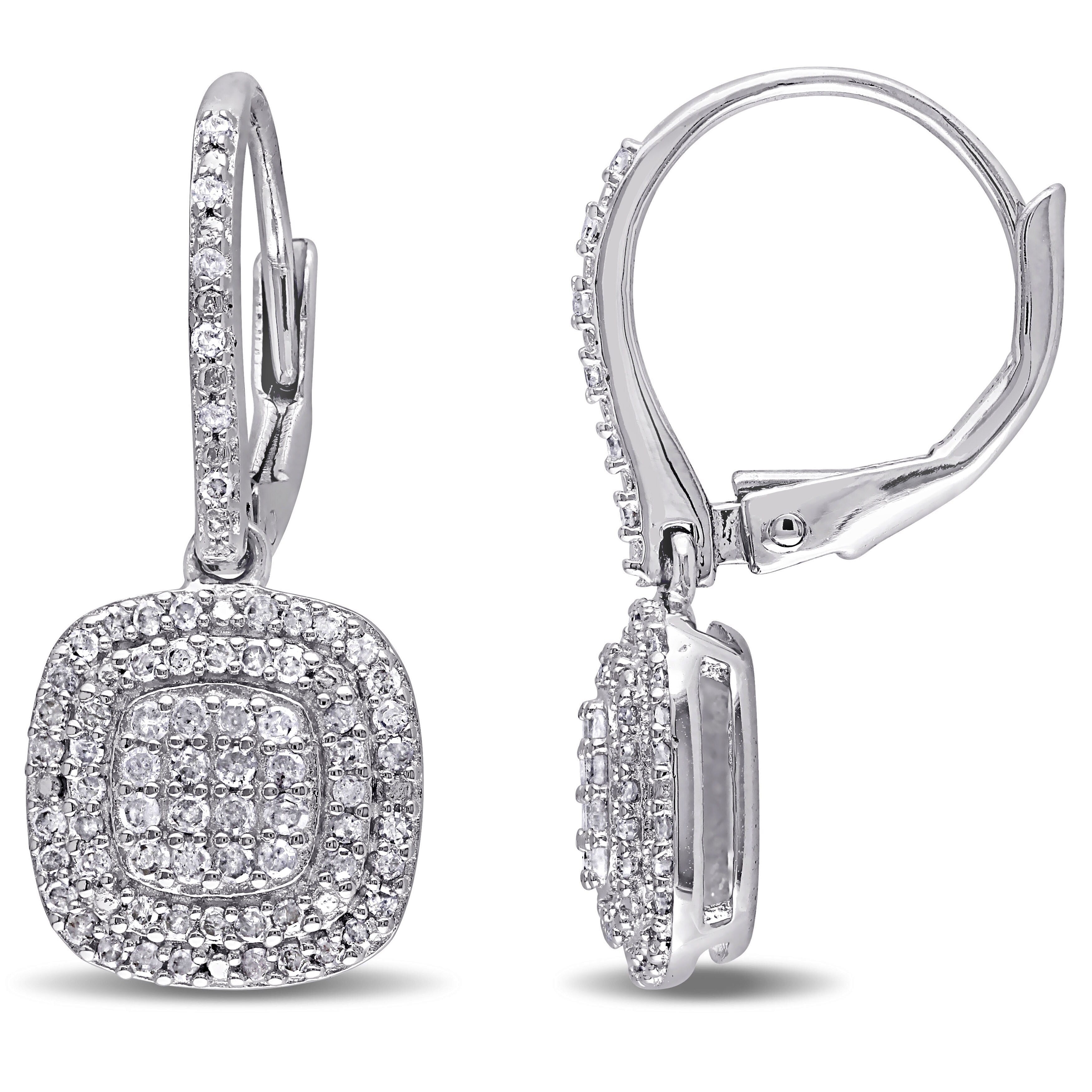 Miadora Sterling Silver 1 2Ct Tdw Diamond Composite Dangle Earrings