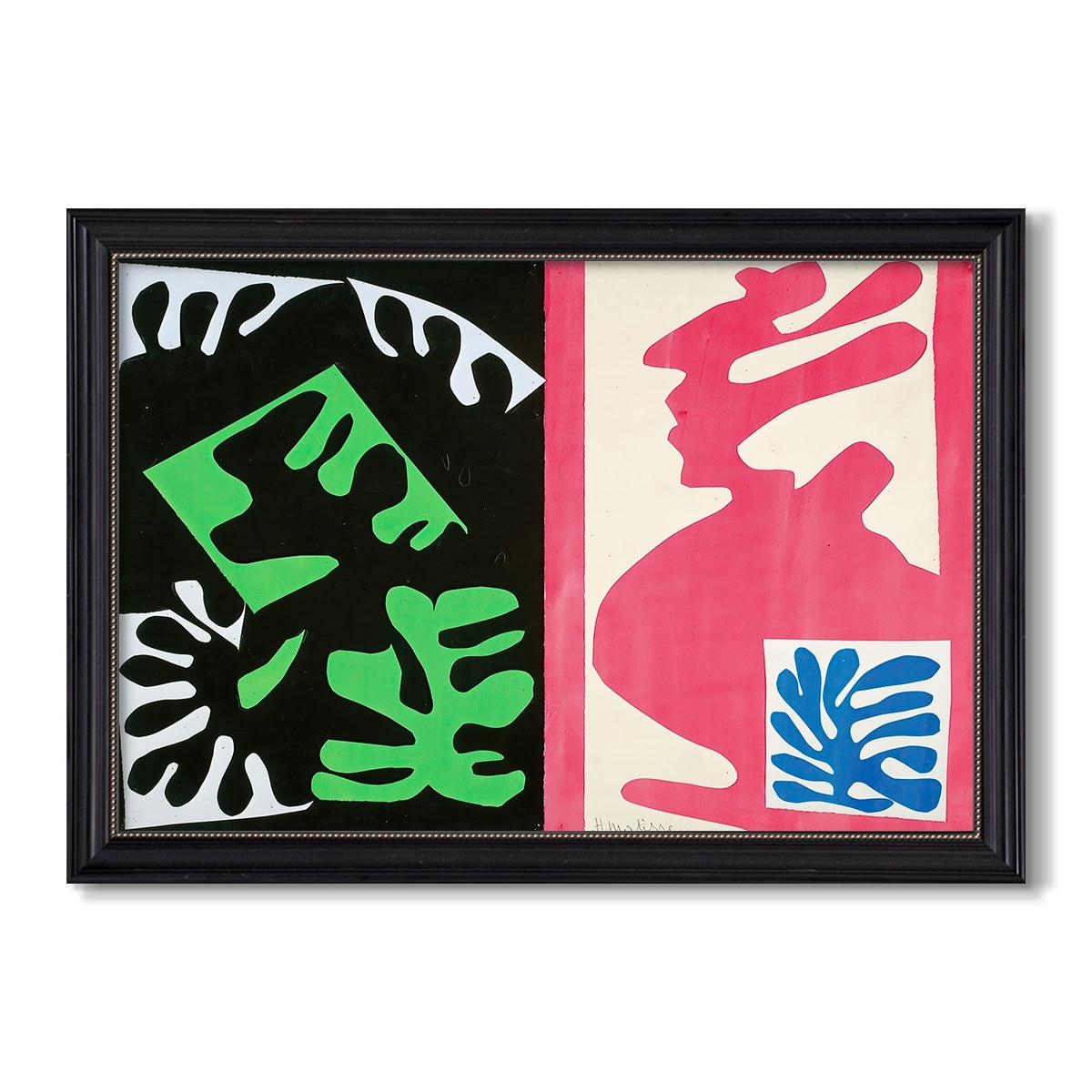 Composition Black And Red From Jazz 1947 Henri Matisse Custom Framed Canvas