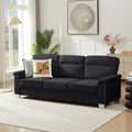Compressed Snowfleece Fabric 3 Seater Sofa Straight Row Sofa With Rolled Arms High Resilience Foam Upholstered Sofa