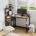 Computer Desk With Power Outlet Storage Shelves