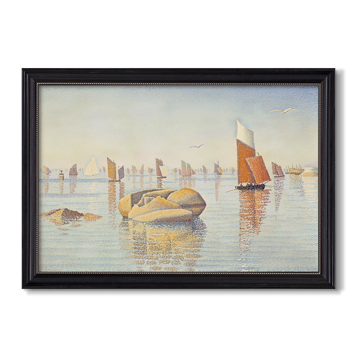 Concarneau Quiet Morning Opus 219 1891 Paul Signac Custom Framed Canvas