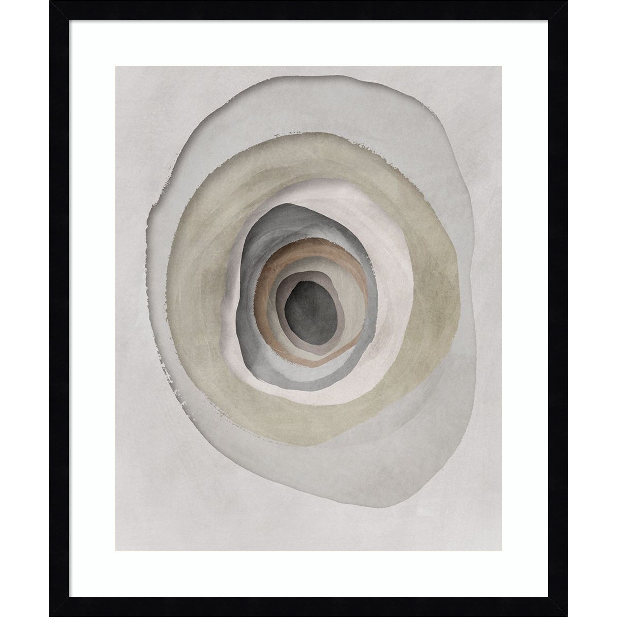 Concentric Layers Of Tranquility No. 1 By Hazel J Wood Framed Wall Art Print