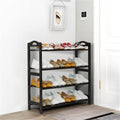 Concise 12 Batten 4 Tiers Bamboo Shoe Rack Coffee 4 Tier