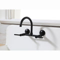 Concord 8 Inch Adjustable Center Wall Mount Kitchen Faucet In Matte Black