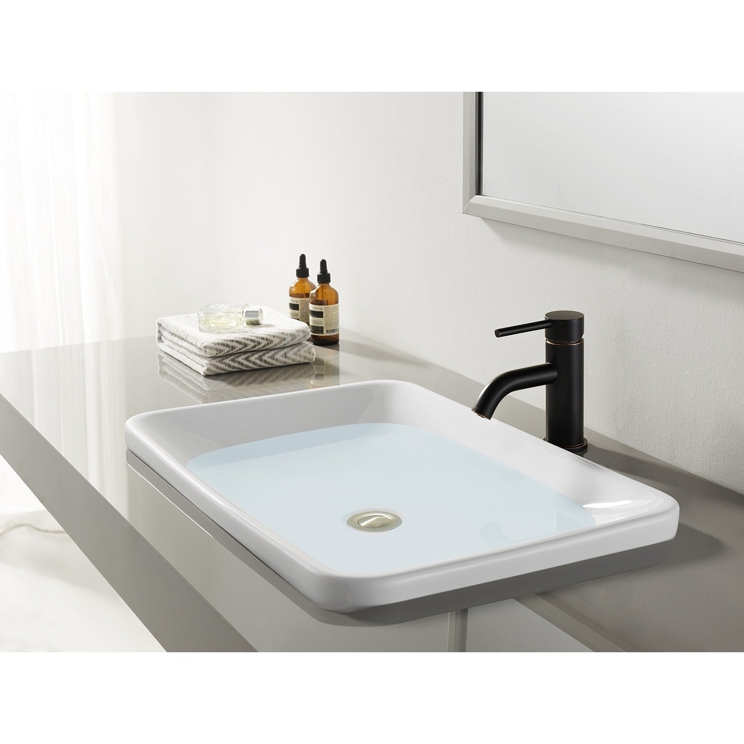 Concord Single Handle Bathroom Faucet With Push Pop Up