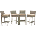 Conduit Bar Stool Outdoor Patio Wicker Rattan Set Of 4 N A