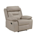 Conia Manual Reclining Chair Latte Beige Top Grain Leather Cushions