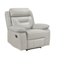 Conia Manual Reclining Chair Light Gray Silver Leather