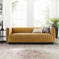 Silver Orchid Rosar Channel Tufted Velvet Sofa