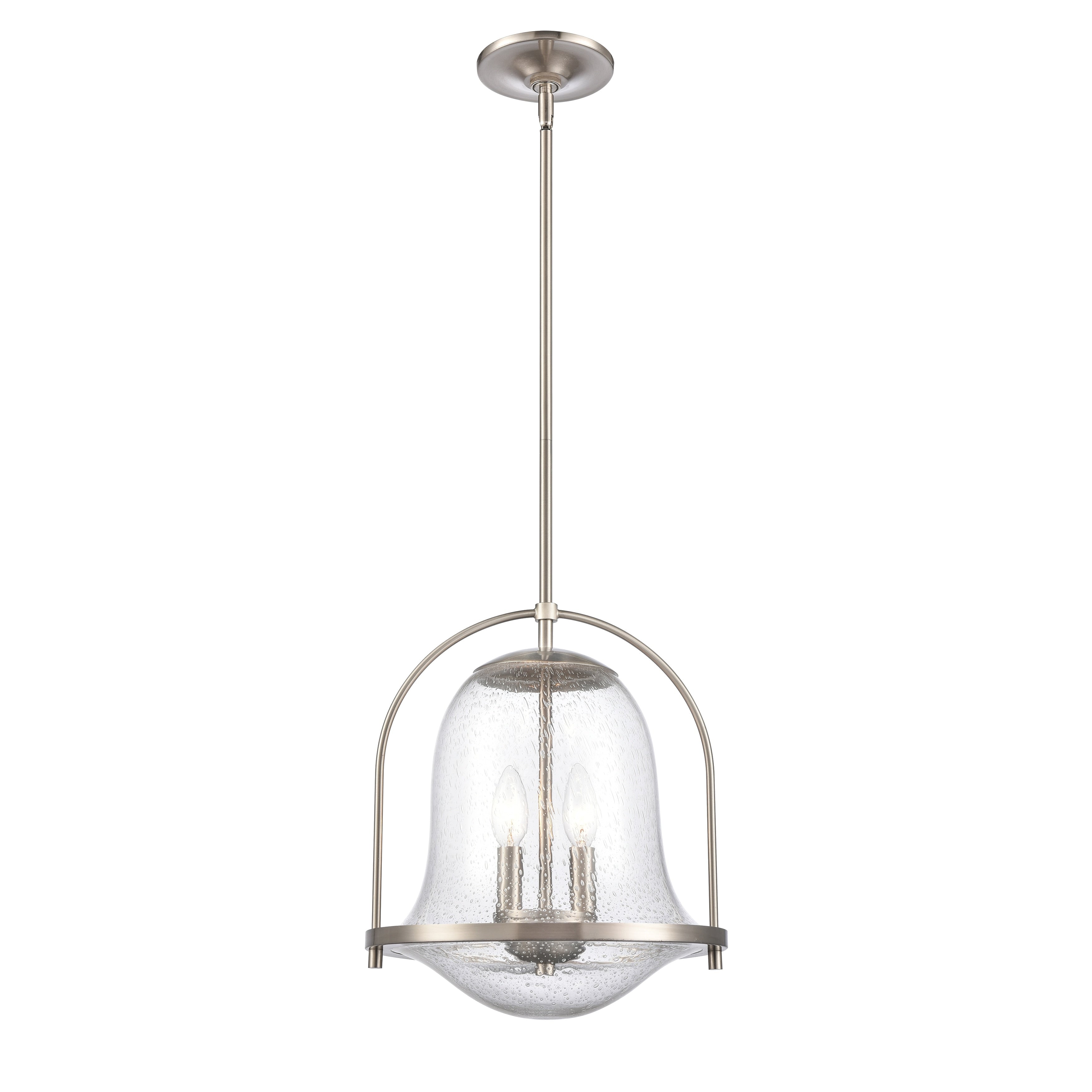 Connection 12 Inch Wide 2 Light Pendant In Satin Nickel 12In W X 12In D X 14In H