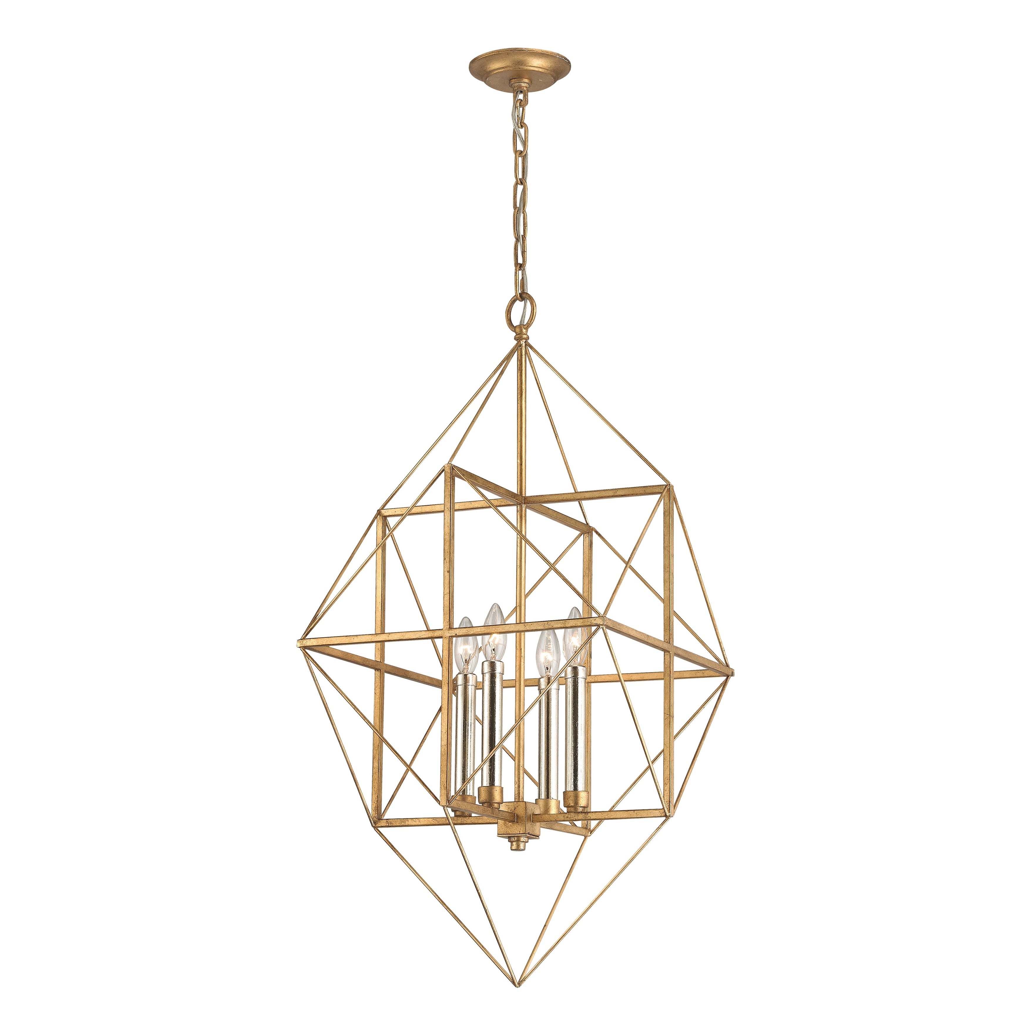 Connexions 16 Inch Wide 4 Light Chandelier In Gold Leaf