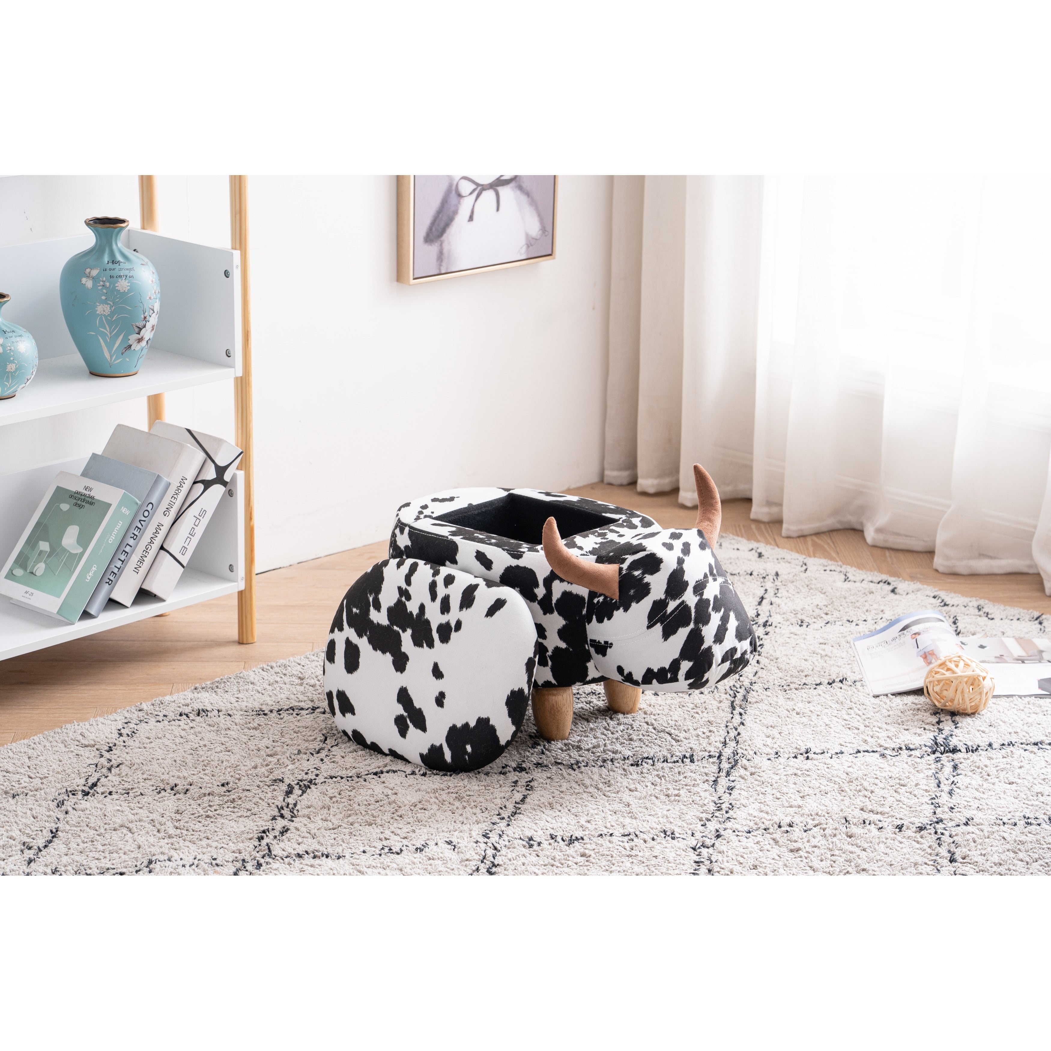 Connor The Cow Storage Upholstered Kids Ottoman