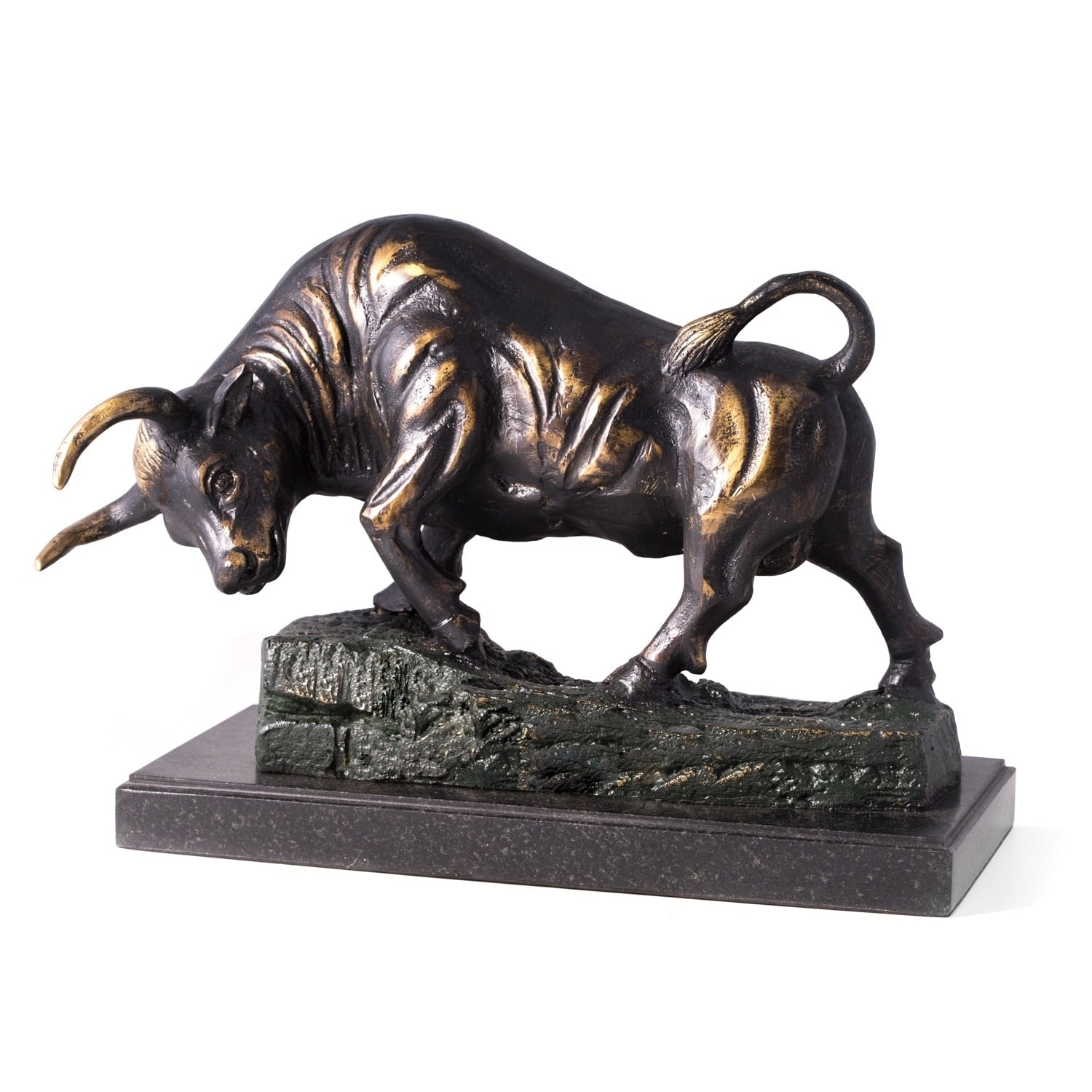 Conquering Bull Bronzed Finished Sculpture On Marble Base Limited Edition.