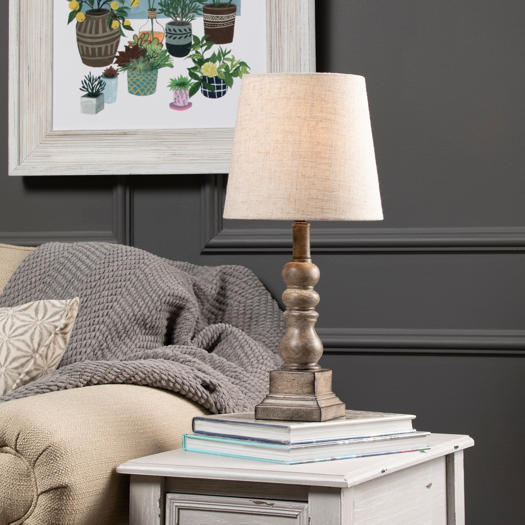 Conrad 18.5 Distressed Brown Resin Table Lamp