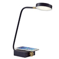Adesso Conrad Matte Black And Brass Led Desk Lamp With Adessocharge Wireless Charging Pad