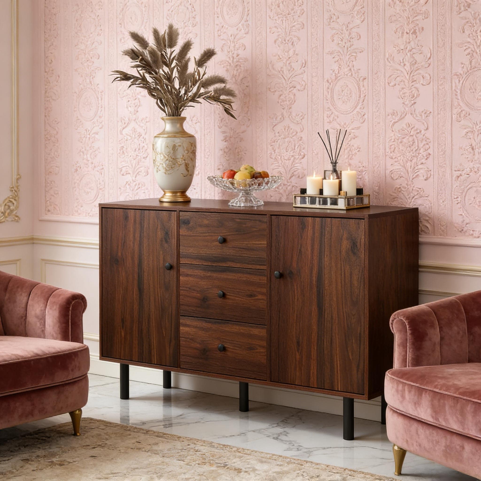 Console Cabinet Accent Cabinet With Drawers Rustic Side Cabinet Hallway Cabinet Base Cabinet With Shelves