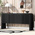 Console Cabinet File Cabinet Buffet Cabinet With Adjustable Shelf Black Entryway Cabinet With Wood Legs