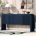 Console Cabinet Navy Blue File Cabinet Buffet Cabinet With Adjustable Shelf Entryway Cabinet With Wood Legs