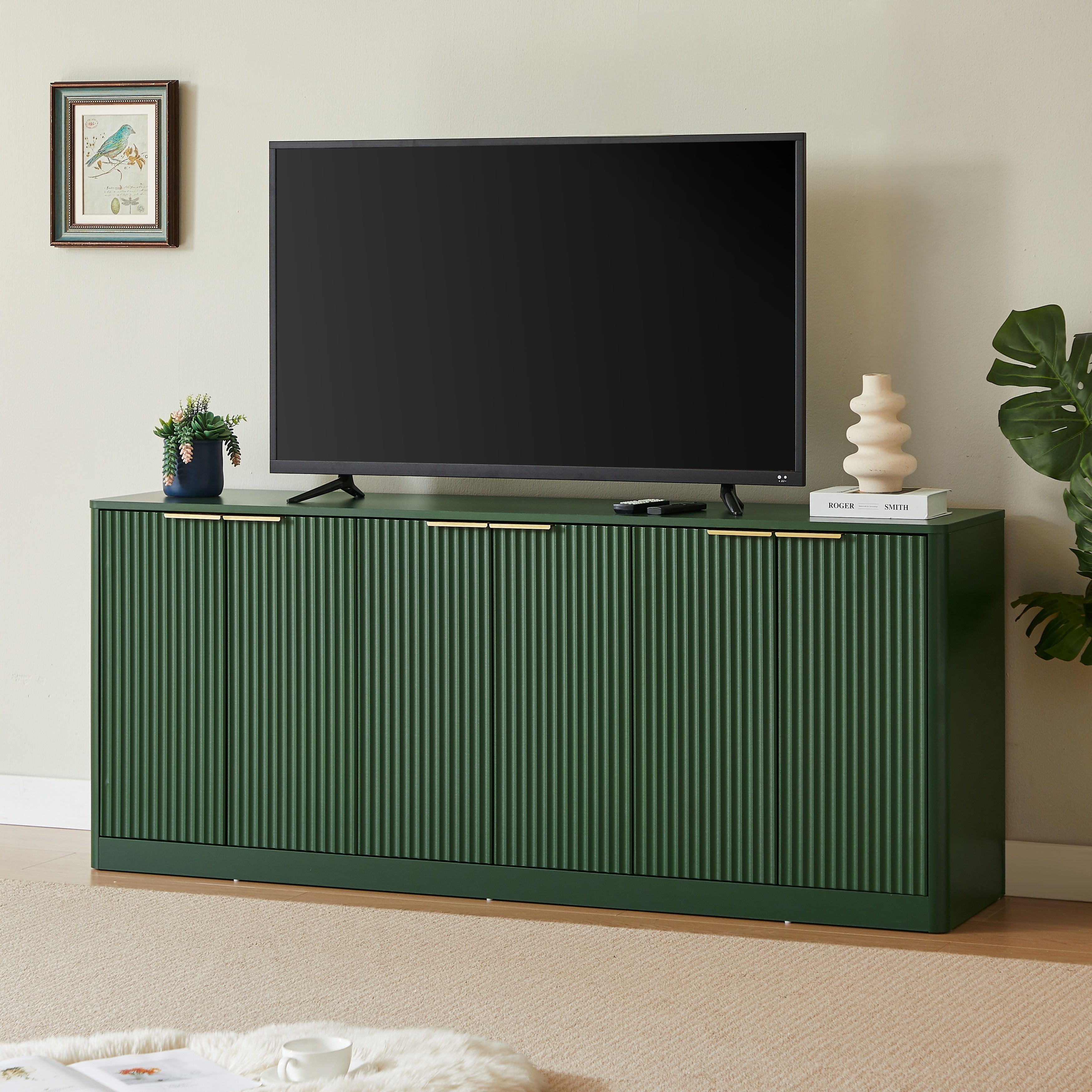 Console Cabinet Storage Cabinet With Shelves Side Cabinet Green Pantry Cabinet Hallway Cabinet Coffee Cabinet