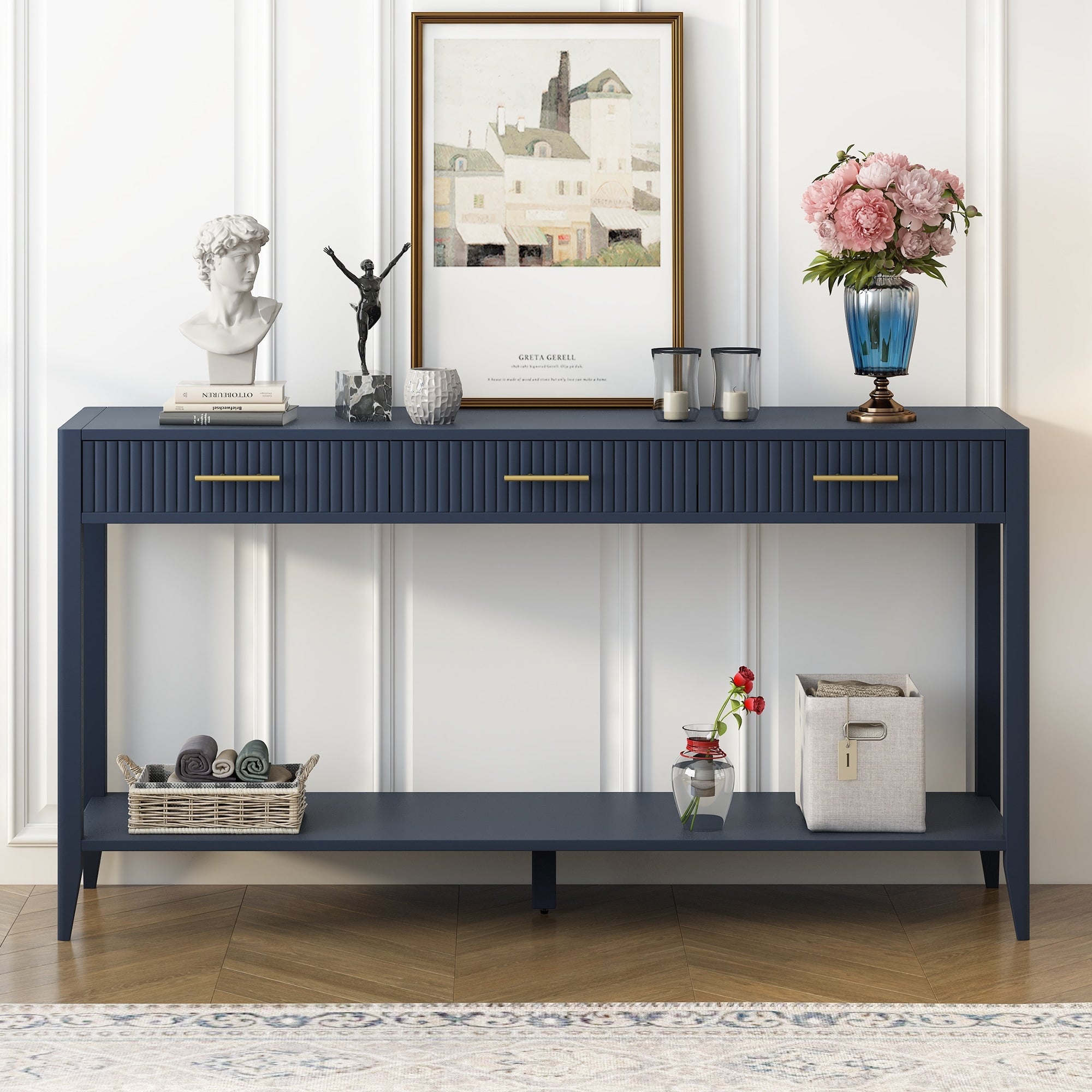 Console Table Entryway Table With Storage Shelf Sofa Table Hallway Table Corridor Table With 3 Drawers