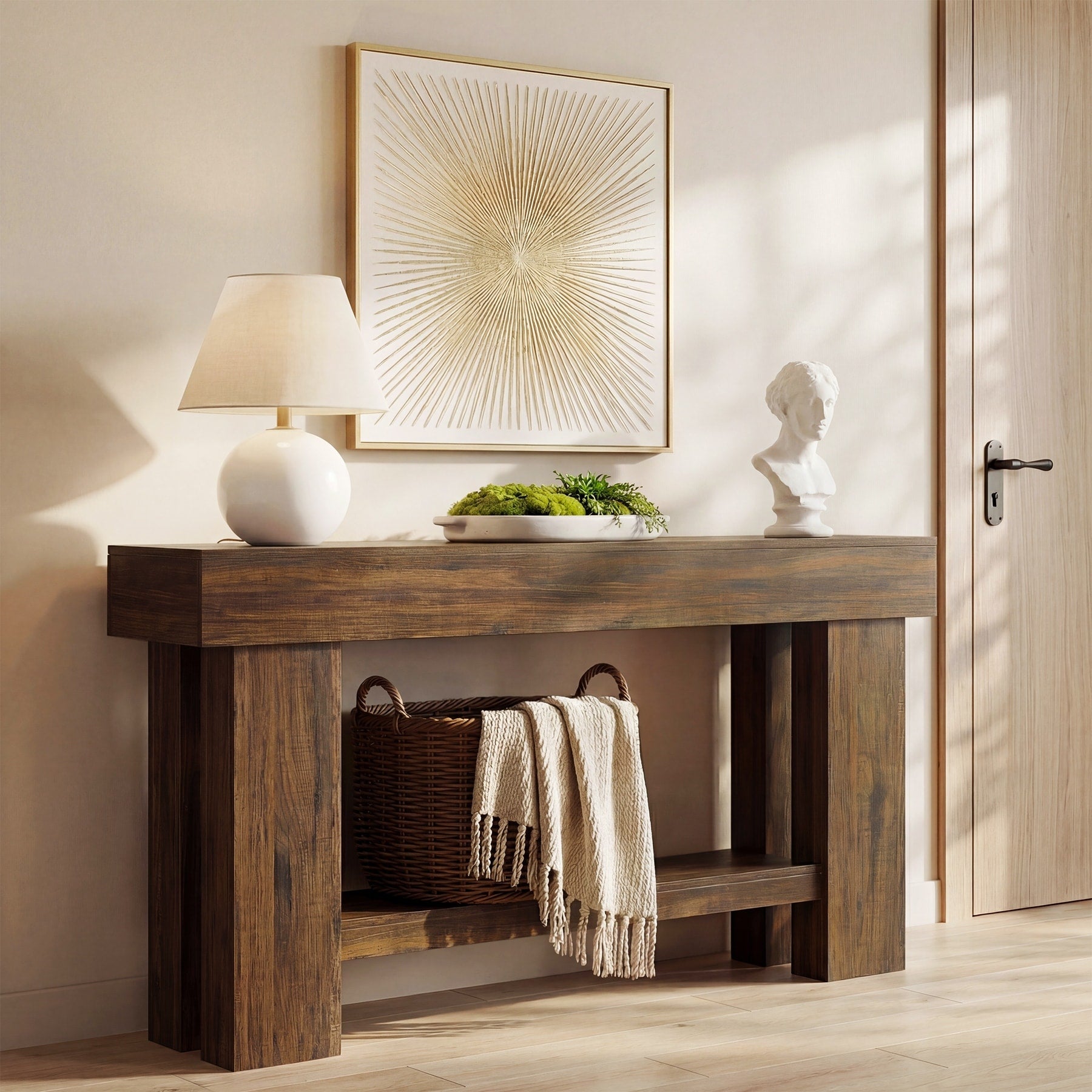 Console Table 63 Inches Sofa Table Behind Couch Long Hallway Foyer Table For Living Room