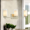 Constantin Satin Nickel 3 Light Wall Sconce With Dual Glass Tube Shade