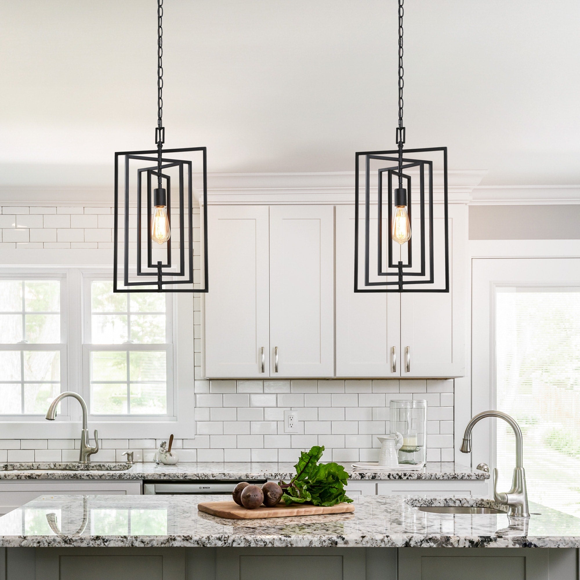 Modern Pendant Hanging Ceilling Lighting Fixture For Kitchen Island Dining Room W12 Xh20.4