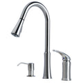 Laguna Brass Contemporary 16 Single Handle Pull Down Kitchen Faucet With Soap Dispenser
