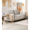 Contemporary 1Pc Loveseat Solid Wood Block Legs Track Arms
