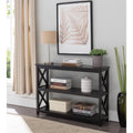 Contemporary 2 Shelves Black Console Table