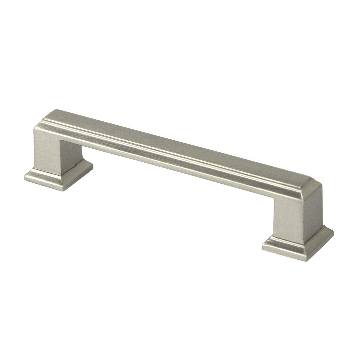 Contemporary 4.25 Inch Roma Stainless Steel Brushed Nickel Finish Square Cabinet Bar Pull Handle Case Of 5