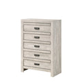 Contemporary 5 Drawer Chest Rustic Beige Gray Finish Wooden Bedroom Furniture