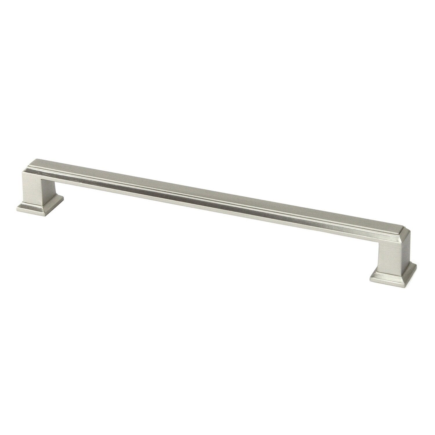 Contemporary 8.25 Inch Roma Stainless Steel Brushed Nickel Finish Square Cabinet Bar Pull Handle Case Of 10