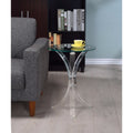 Contemporary Acrylic Accent Table With Glass Top Clear