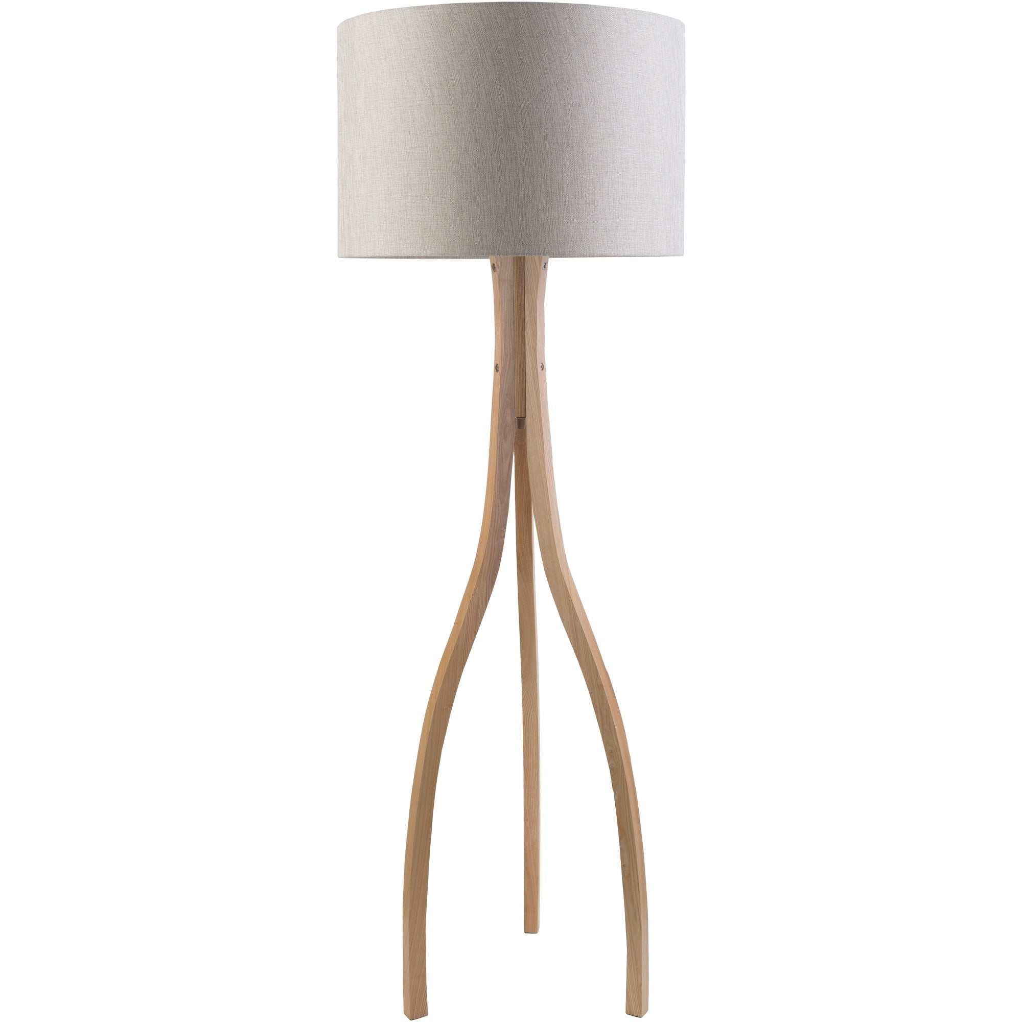 Contemporary Alton Floor Lamp With Natural Finish Wood Base