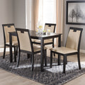 Contemporary Beige Faux Leather 5 Piece Dining Set By Baxton Studio