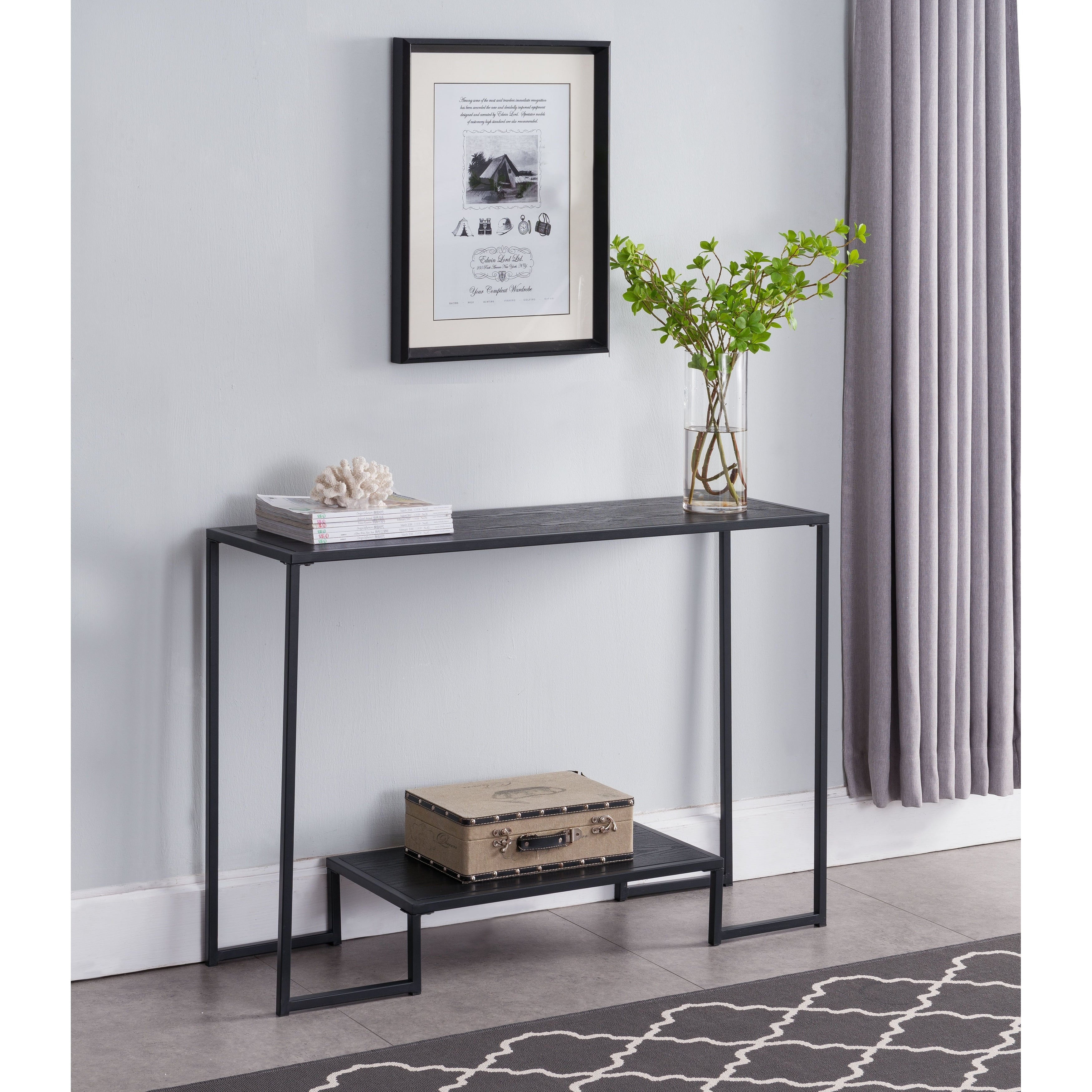 Porch Den Rosa Black Metal Console Table