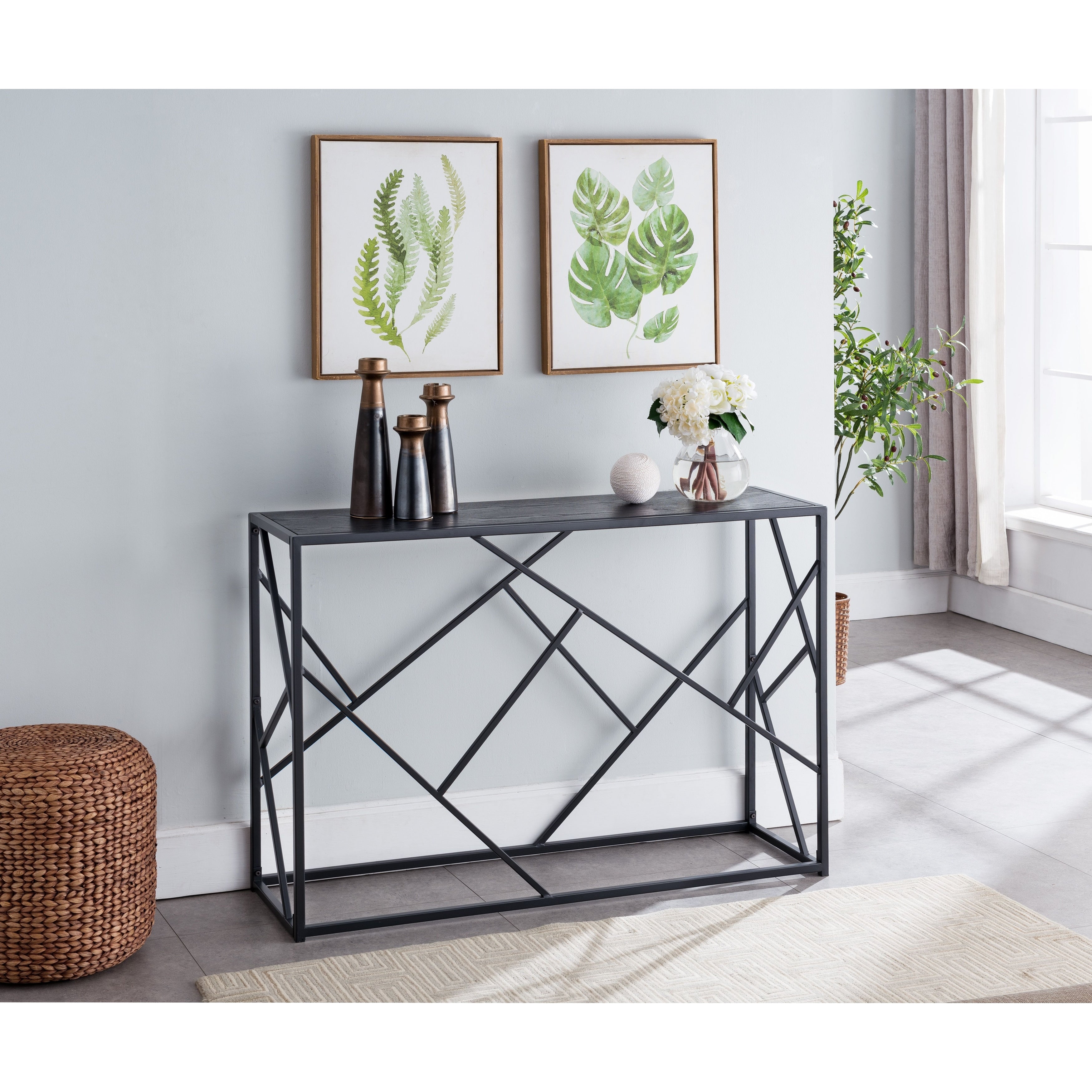 Porch Den Royjean Contemporary Black Console Table