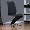 Contemporary Black Finish Z Shaped Side Chairs Set