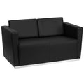 Hercules Black Faux Leather Loveseat