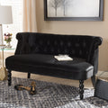 Contemporary Black Velvet Fabric Loveseat By Baxton Studio
