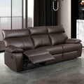 Contemporary Brown Faux Leather Reclining Sofa 1Pc Pillow Top Arms