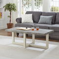 Contemporary Coffee Table Geometric Cross Style Base 47.5 W X 23.5 D X 16 H