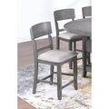 Contemporary Counter Height Dining Chairs Ladder Back Gray Finish