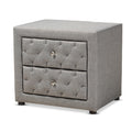 Contemporary Fabric 2 Drawer Nightstand