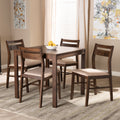 Contemporary Fabric 5 Piece Wood Dining Set