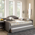 Contemporary Fabric Upholstered Daybed With Trundle By Baxton Studio