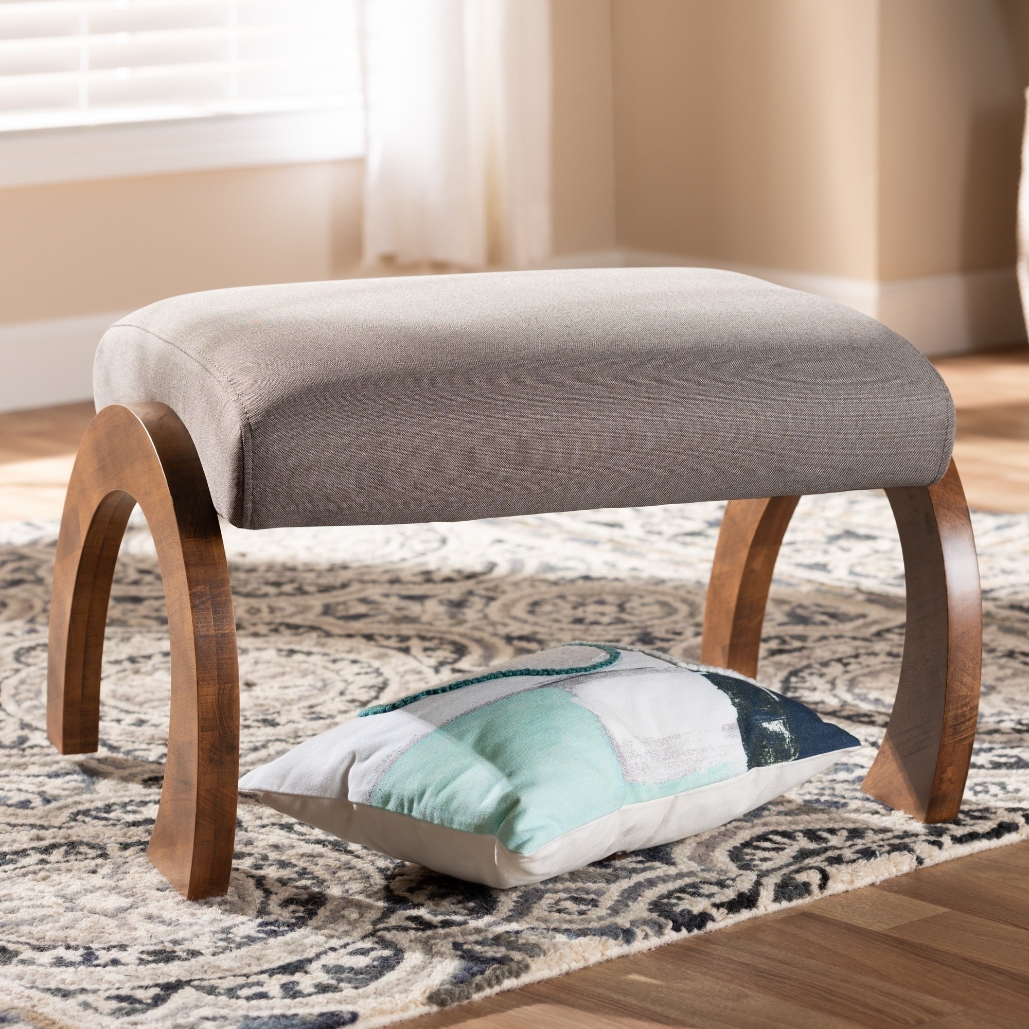 Contemporary Fabric Upholstered Ottoman By Baxton Studio